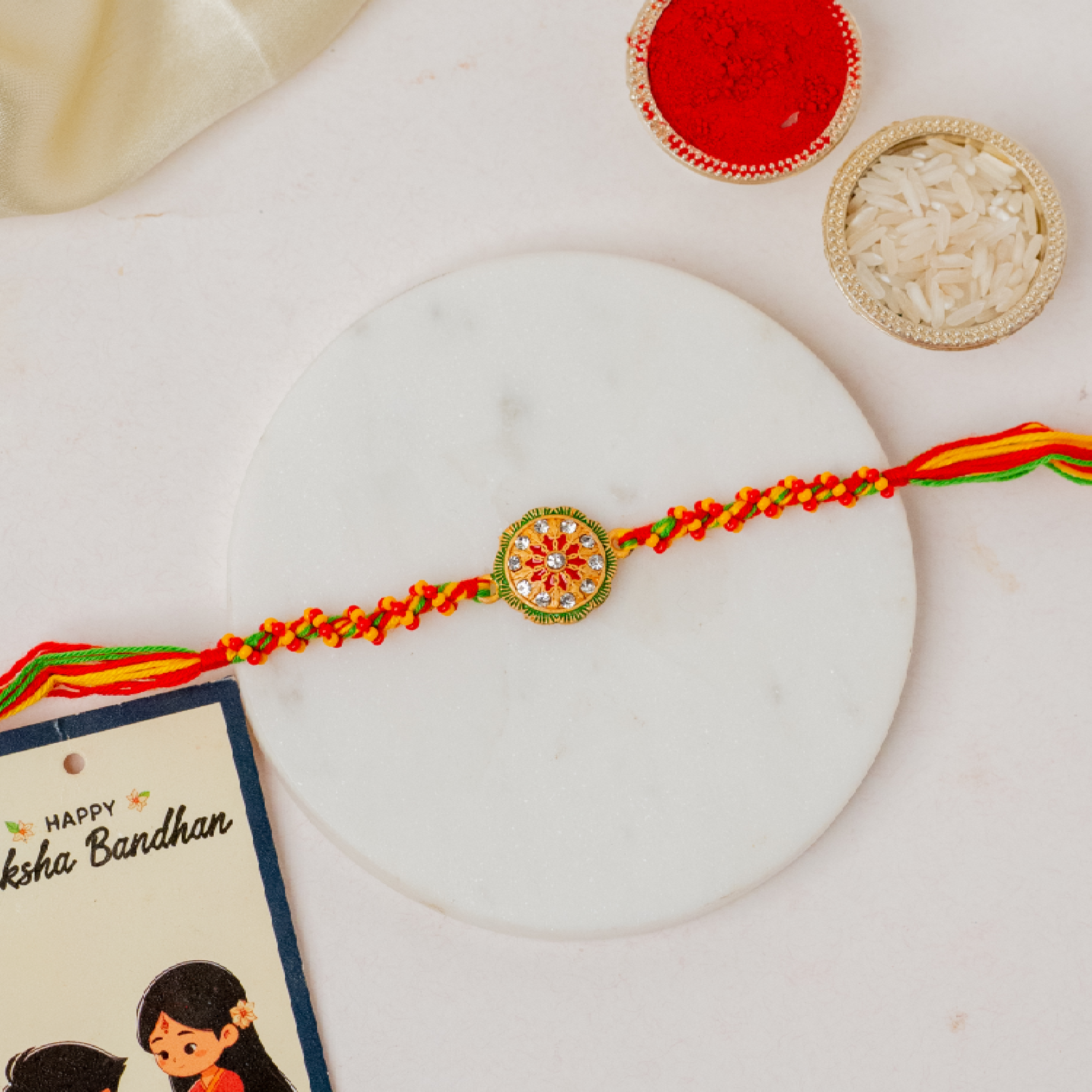 Mandala Rakhi & Chana Ladoo