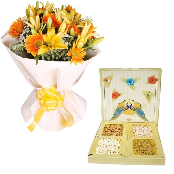 Yellow Charm with Assorted Dry Fruit