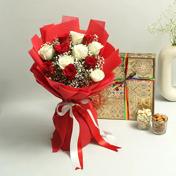 Blooming Roses & Dry Fruits Treat