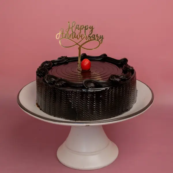 Truffle Cake With Anniversary Tag