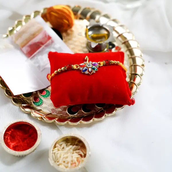 Twin Peacock Rakhi Thali