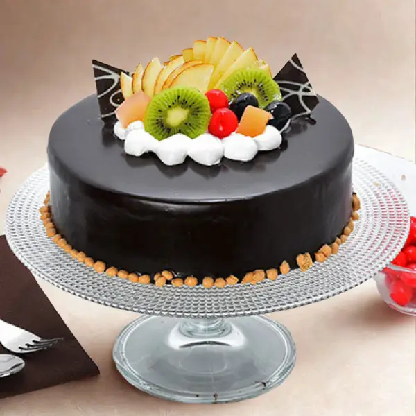 Fresh Fruit Chocolate Cake