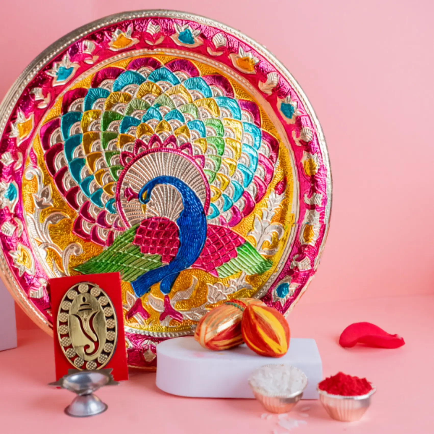 Festive Peacock Thali Set