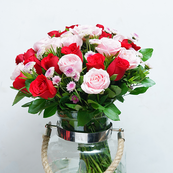 Graceful Roses N Daisies Jar Graceful Roses N Daisies Jar