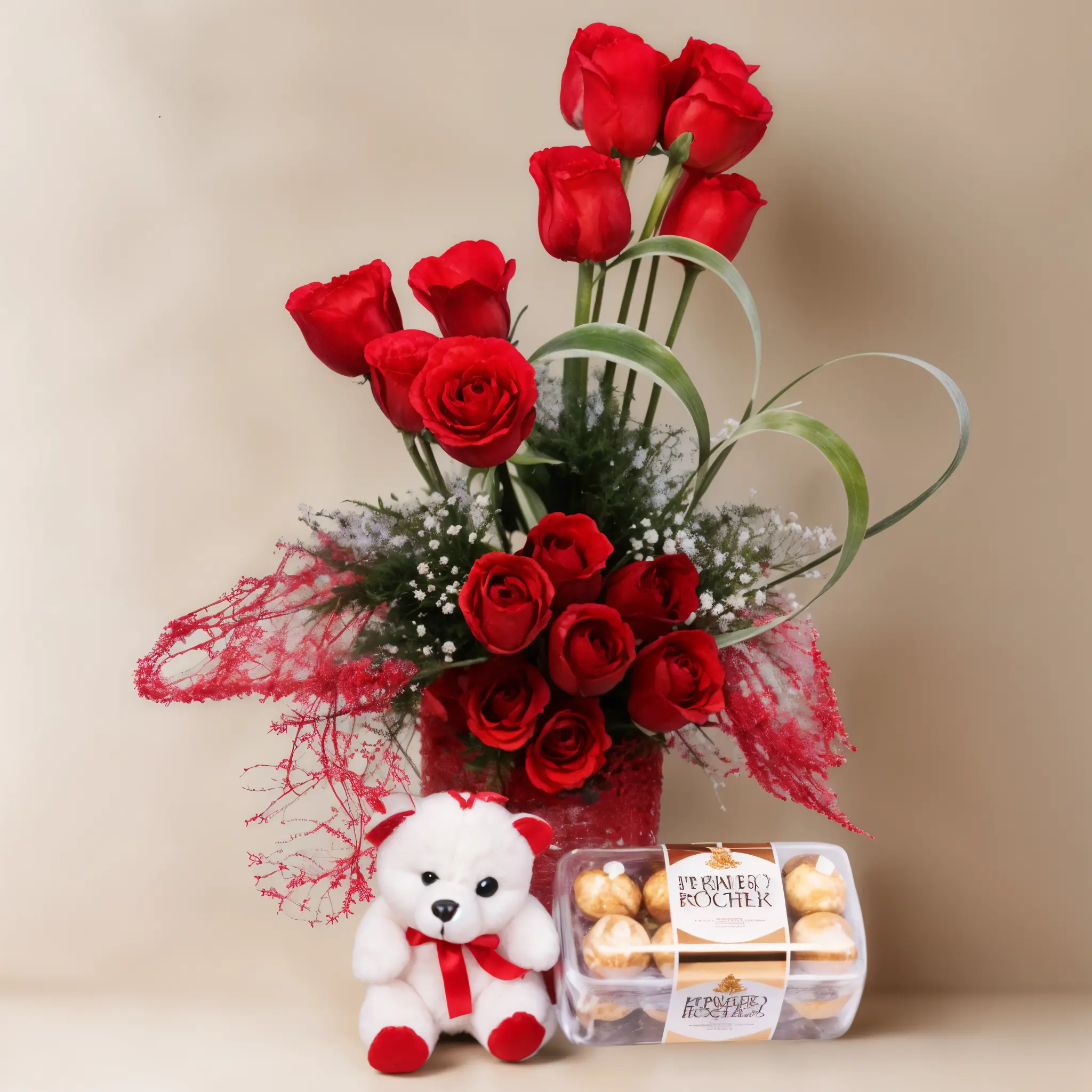 Alluring Red with Teddy