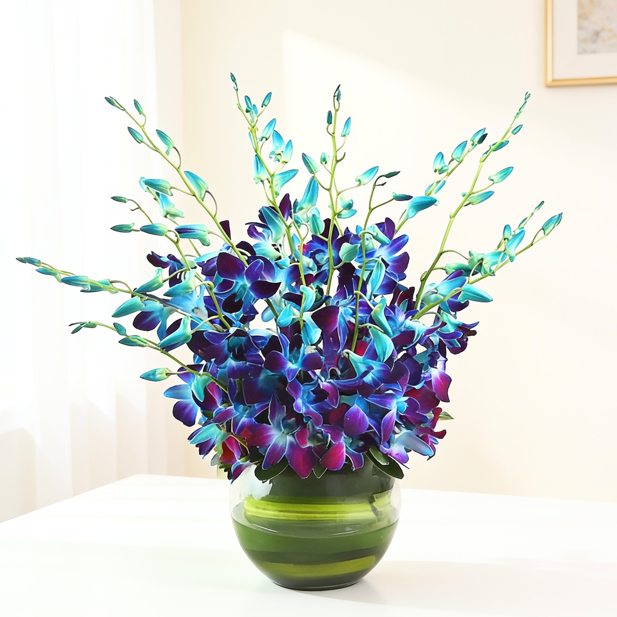 Blue Orchids Vase