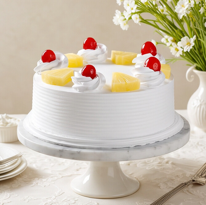 Rich Pineapple Cake Eggless Mini
