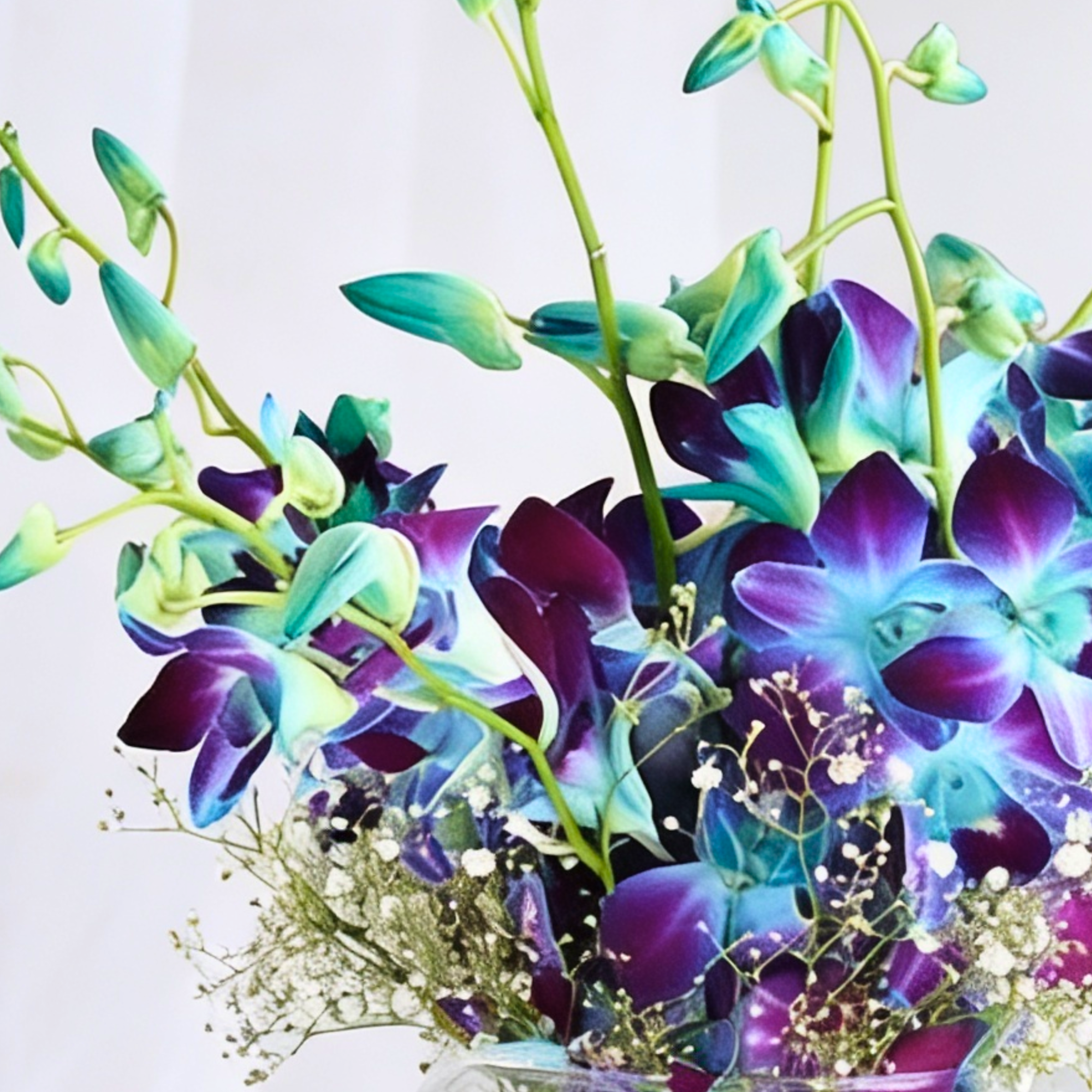 Blue Orchids Fish Bowl