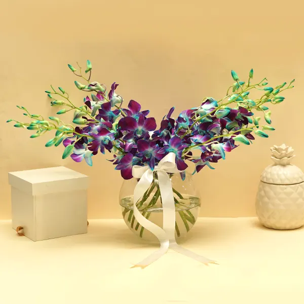 Blue Orchids Vase