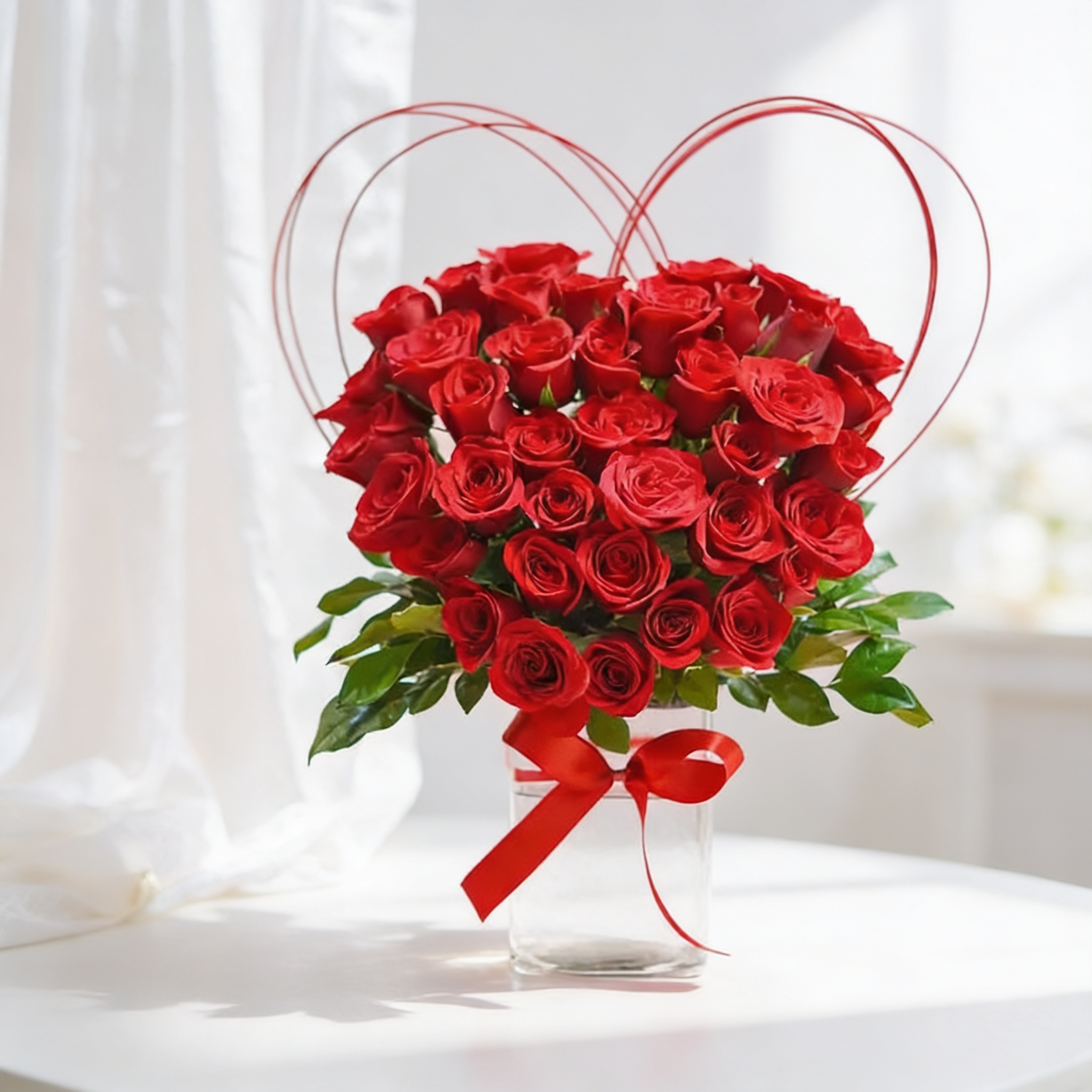 Radiant Red Heart Arrangement