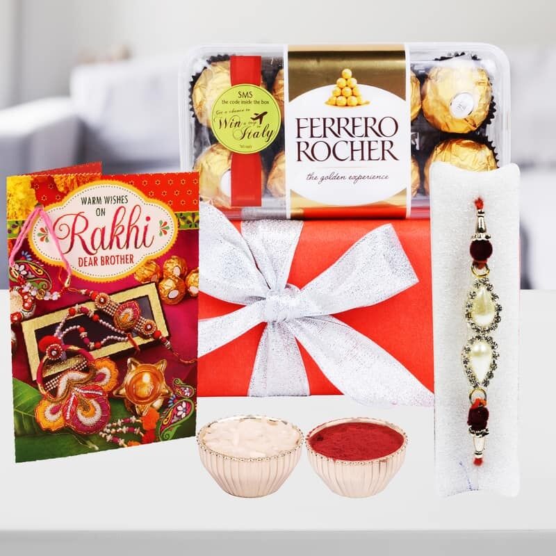 Shri Rakhi with Ferrero Rocher Chocolate Box