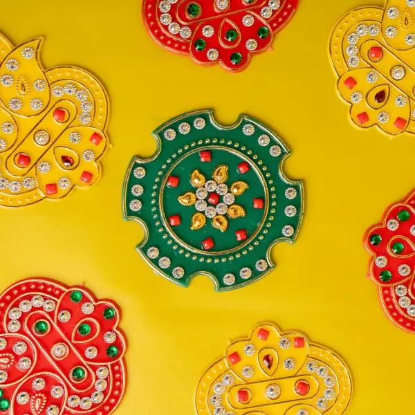 Rangoli Set With Laxmi Ganesh Idol