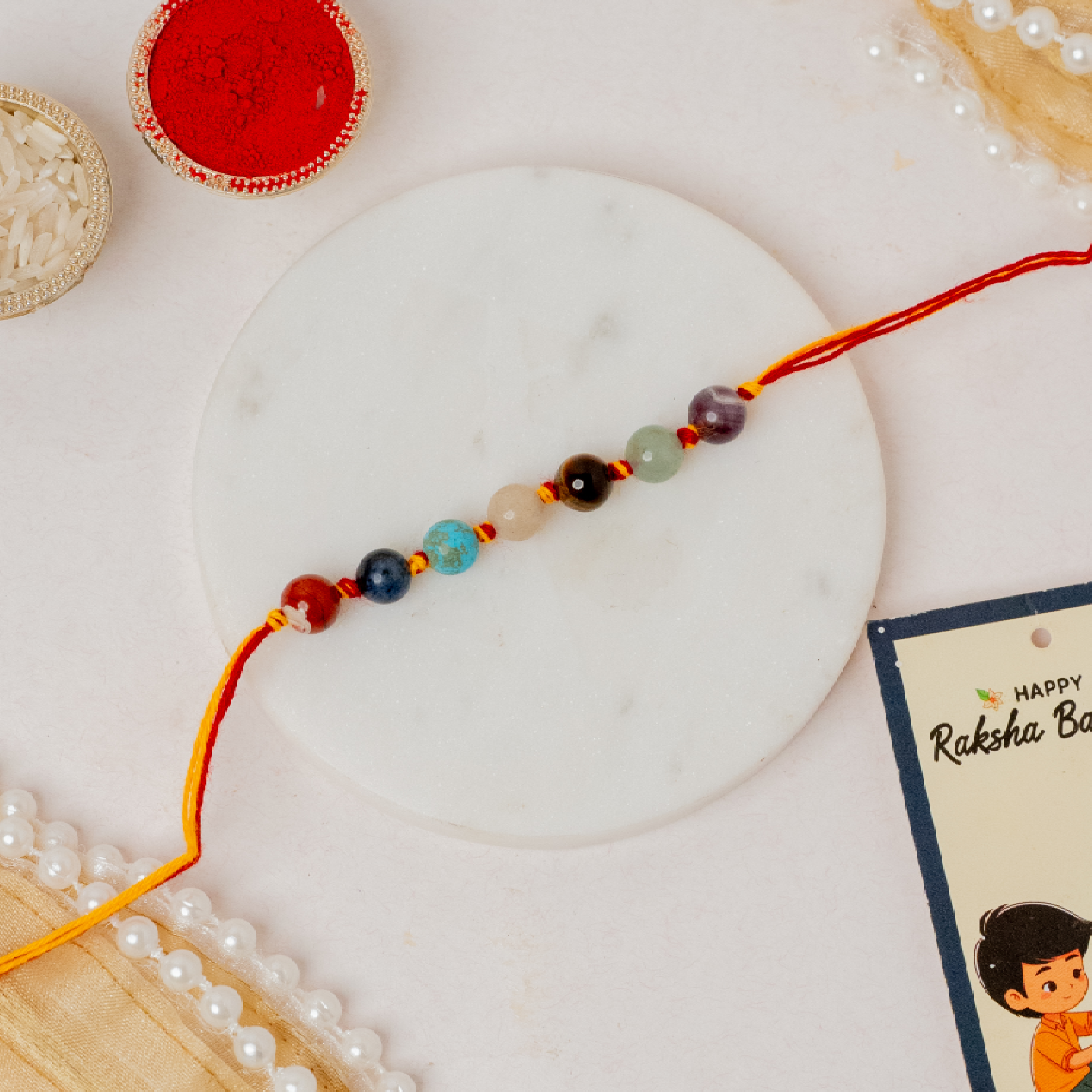 7 Chakra Stone Rakhi & Thaali