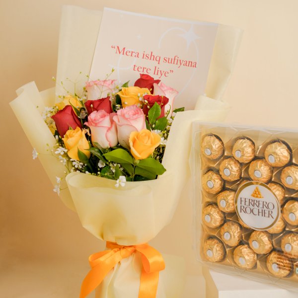 Pastel Roses With Ferrero