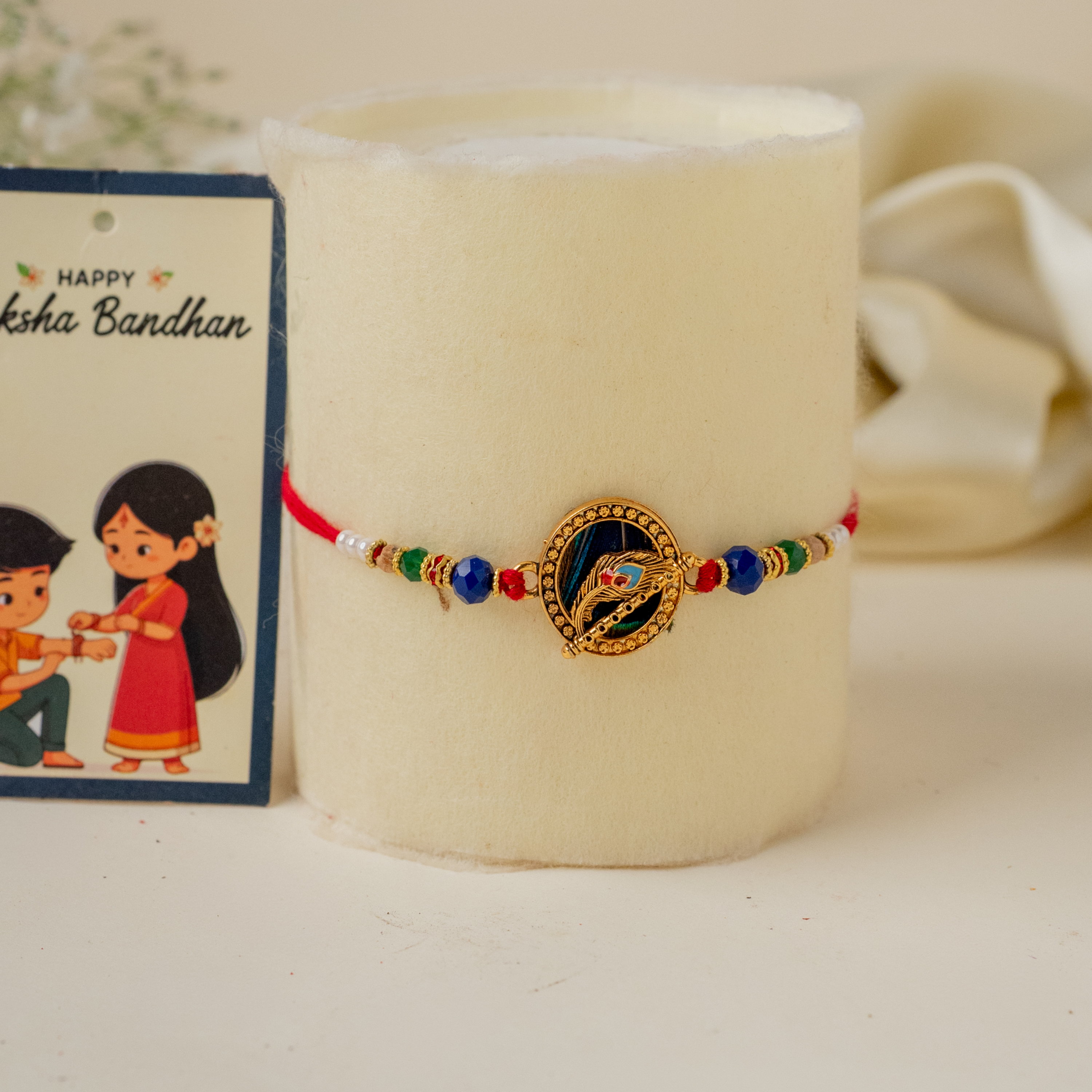 Meenakari Rakhi Thali & Almonds