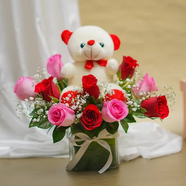 Gypso & Roses Floral with Teddy Bear