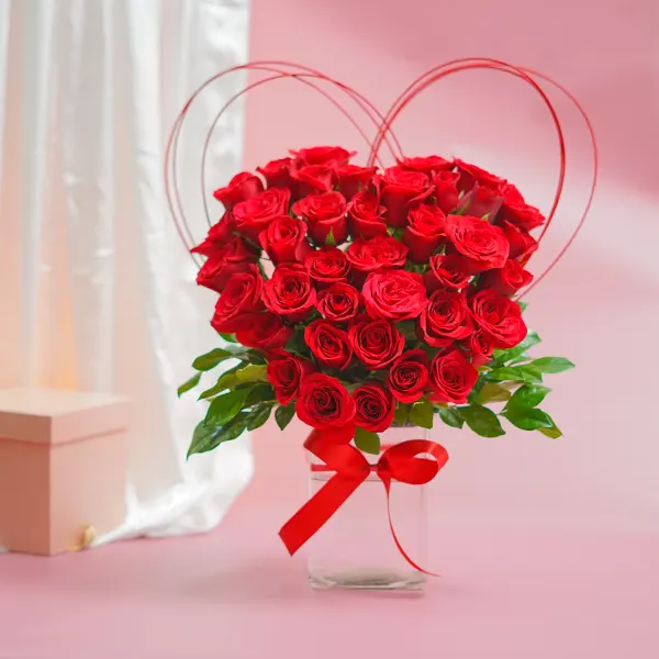 Radiant Red Heart Arrangement