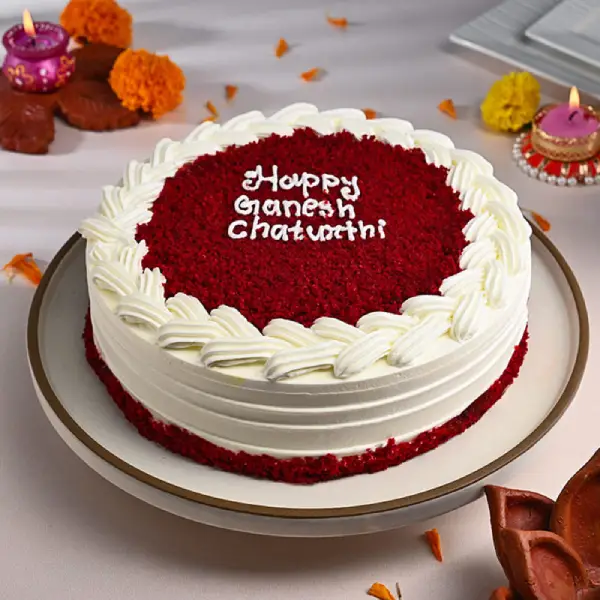 Ganesh Chaturthi Red Velvet Cake