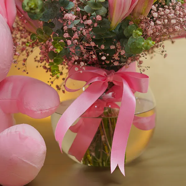 Oriental Lily Arrangement with Teddy