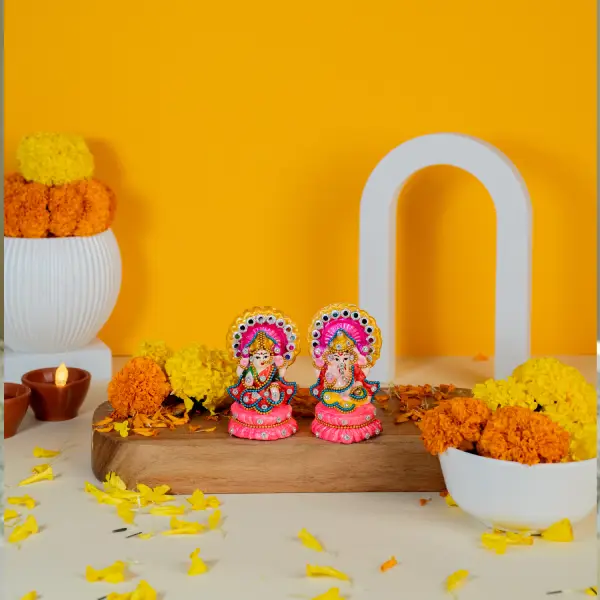 Diwali Puja With Marigold Flowers