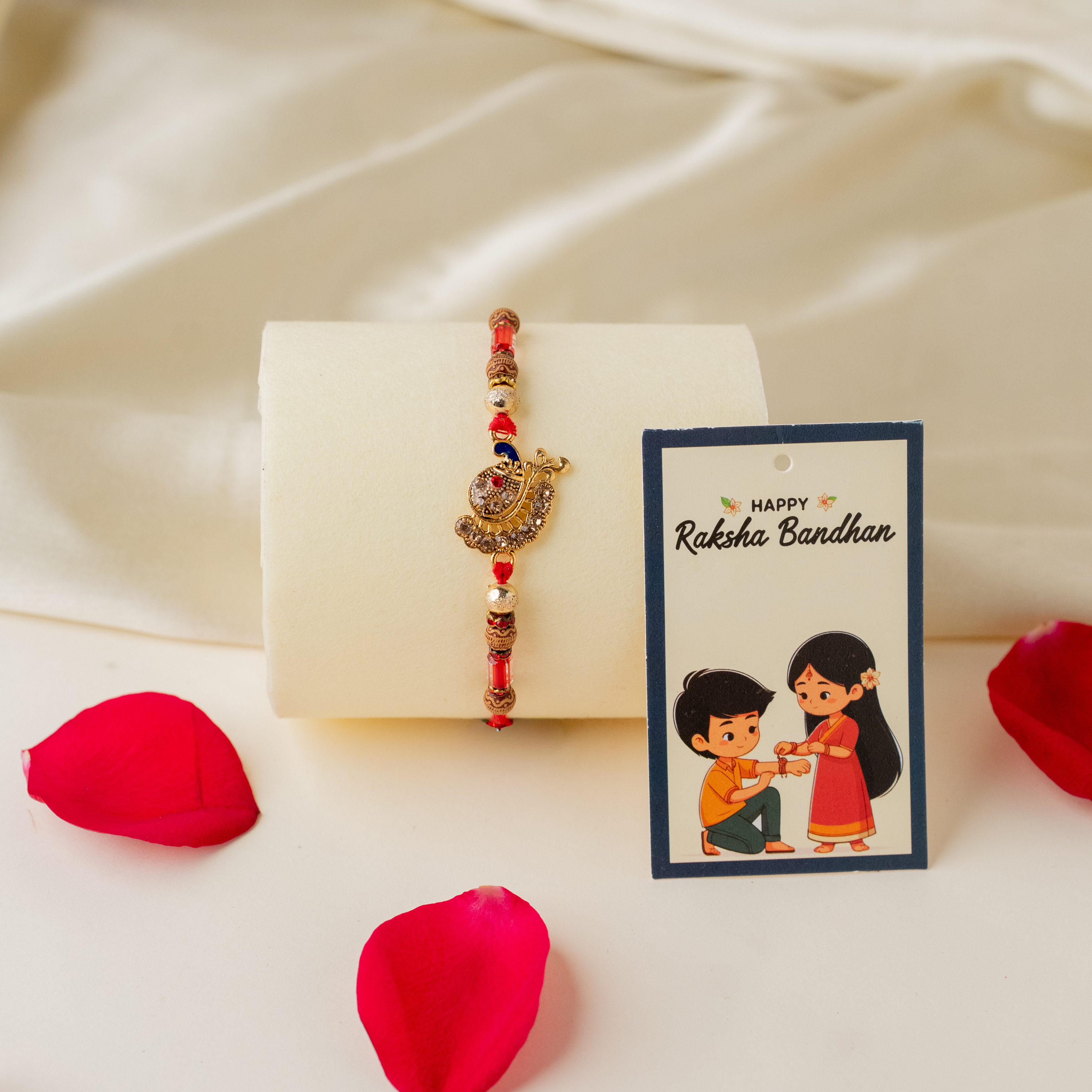 Peacock Rakhi & Soothing Roses Peacock Rakhi & Soothing Roses